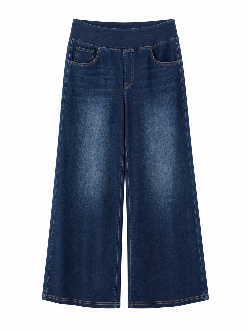 Halara Wide Leg Pull-On Jeans in Dark Blue, stretch, size xl